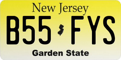 NJ license plate B55FYS