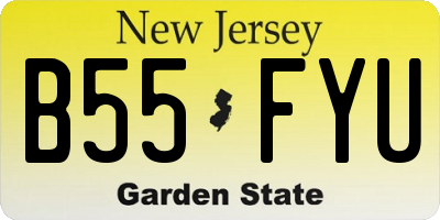 NJ license plate B55FYU