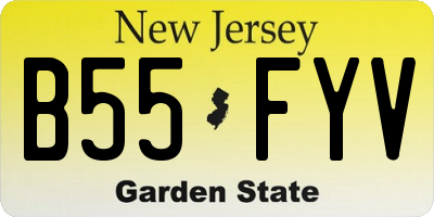 NJ license plate B55FYV