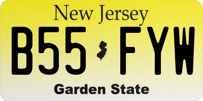 NJ license plate B55FYW