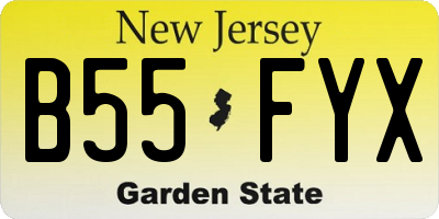 NJ license plate B55FYX