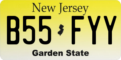 NJ license plate B55FYY