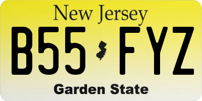 NJ license plate B55FYZ