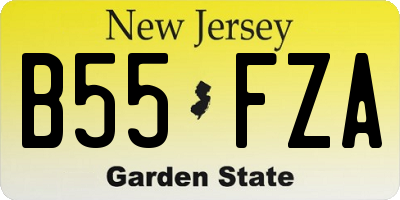 NJ license plate B55FZA