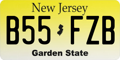 NJ license plate B55FZB