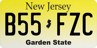 NJ license plate B55FZC