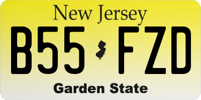 NJ license plate B55FZD