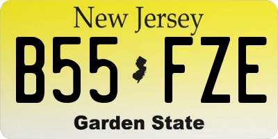 NJ license plate B55FZE