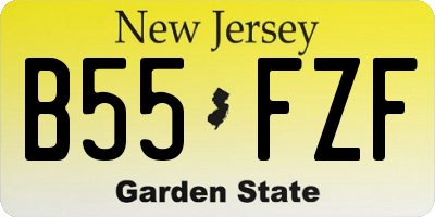 NJ license plate B55FZF