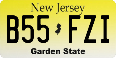 NJ license plate B55FZI