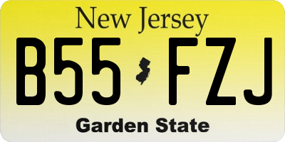 NJ license plate B55FZJ
