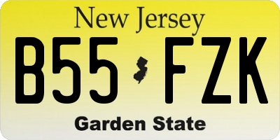 NJ license plate B55FZK