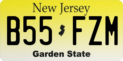 NJ license plate B55FZM