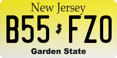 NJ license plate B55FZO