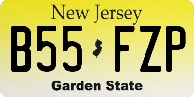 NJ license plate B55FZP
