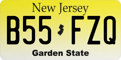 NJ license plate B55FZQ