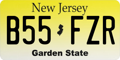 NJ license plate B55FZR