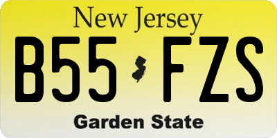 NJ license plate B55FZS