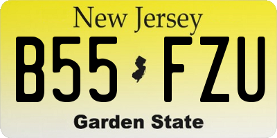 NJ license plate B55FZU
