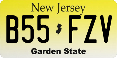NJ license plate B55FZV