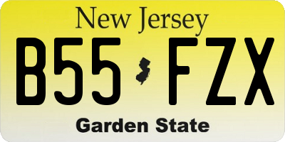 NJ license plate B55FZX