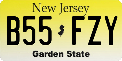 NJ license plate B55FZY