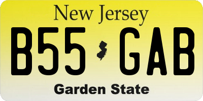 NJ license plate B55GAB