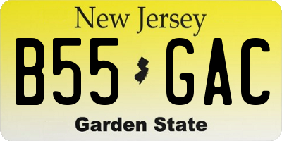 NJ license plate B55GAC