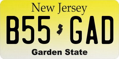NJ license plate B55GAD