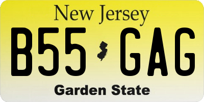 NJ license plate B55GAG