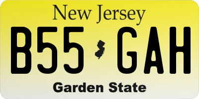 NJ license plate B55GAH