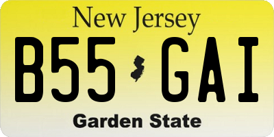 NJ license plate B55GAI