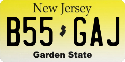 NJ license plate B55GAJ