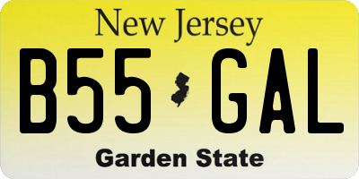 NJ license plate B55GAL