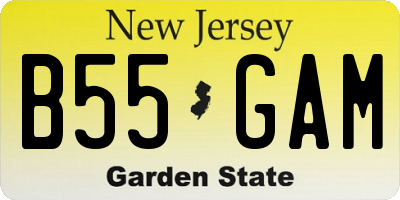 NJ license plate B55GAM