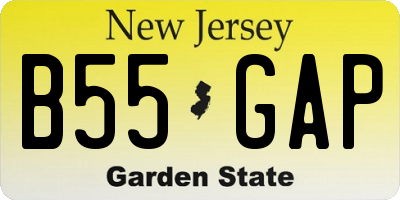 NJ license plate B55GAP