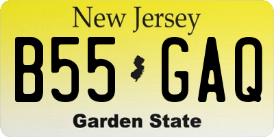 NJ license plate B55GAQ