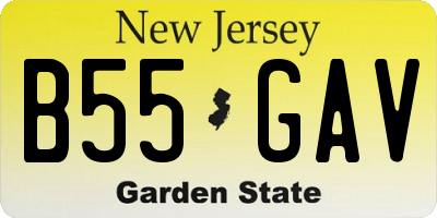 NJ license plate B55GAV