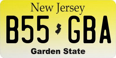 NJ license plate B55GBA