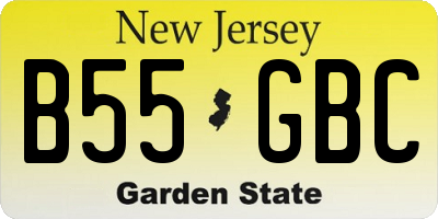 NJ license plate B55GBC