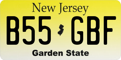 NJ license plate B55GBF