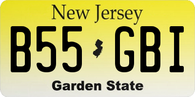 NJ license plate B55GBI