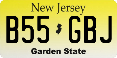NJ license plate B55GBJ