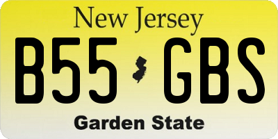 NJ license plate B55GBS