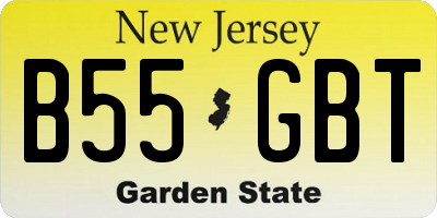 NJ license plate B55GBT