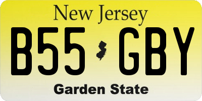 NJ license plate B55GBY