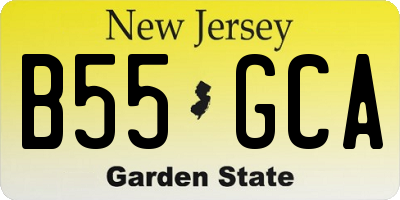 NJ license plate B55GCA