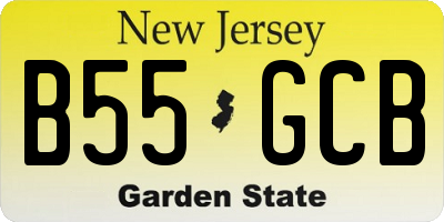 NJ license plate B55GCB