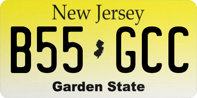 NJ license plate B55GCC