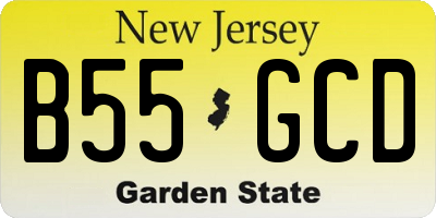 NJ license plate B55GCD